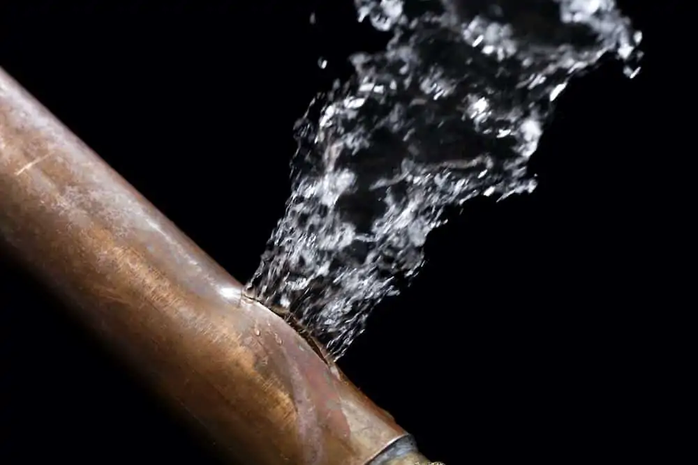 burst pipe needing plumbing repairs